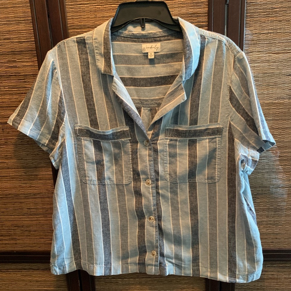 Universal Thread Blue and White Striped Shirt